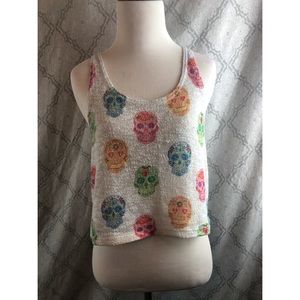 Sugar Skull loose fit knitted tank
